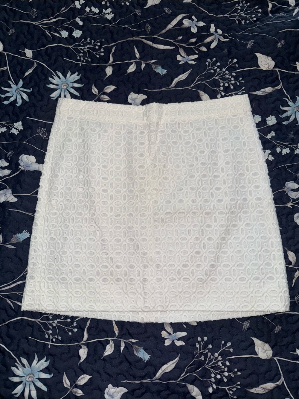 J Crew White Eyelet A-Line Women's Mini Skirt